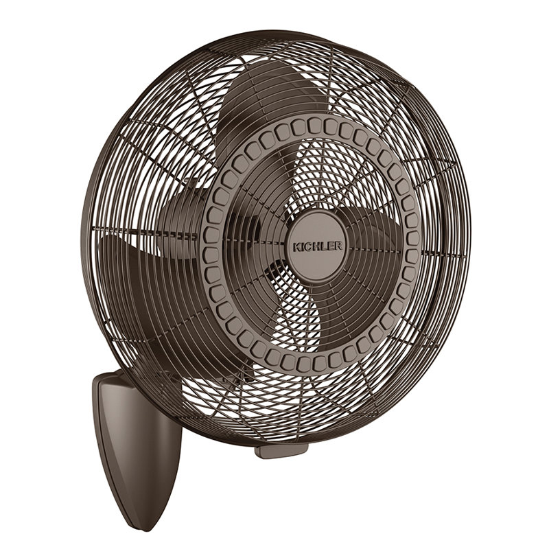 Ventilateur mural oscillant Pola, H 13,75 po x l 18 po x P 18 po, Bronze satiné naturel