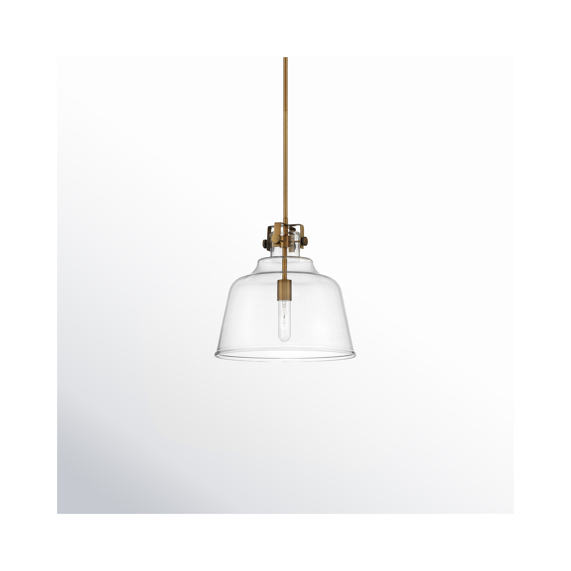 Zander Single Light Glass Steel Dimmable Pendant