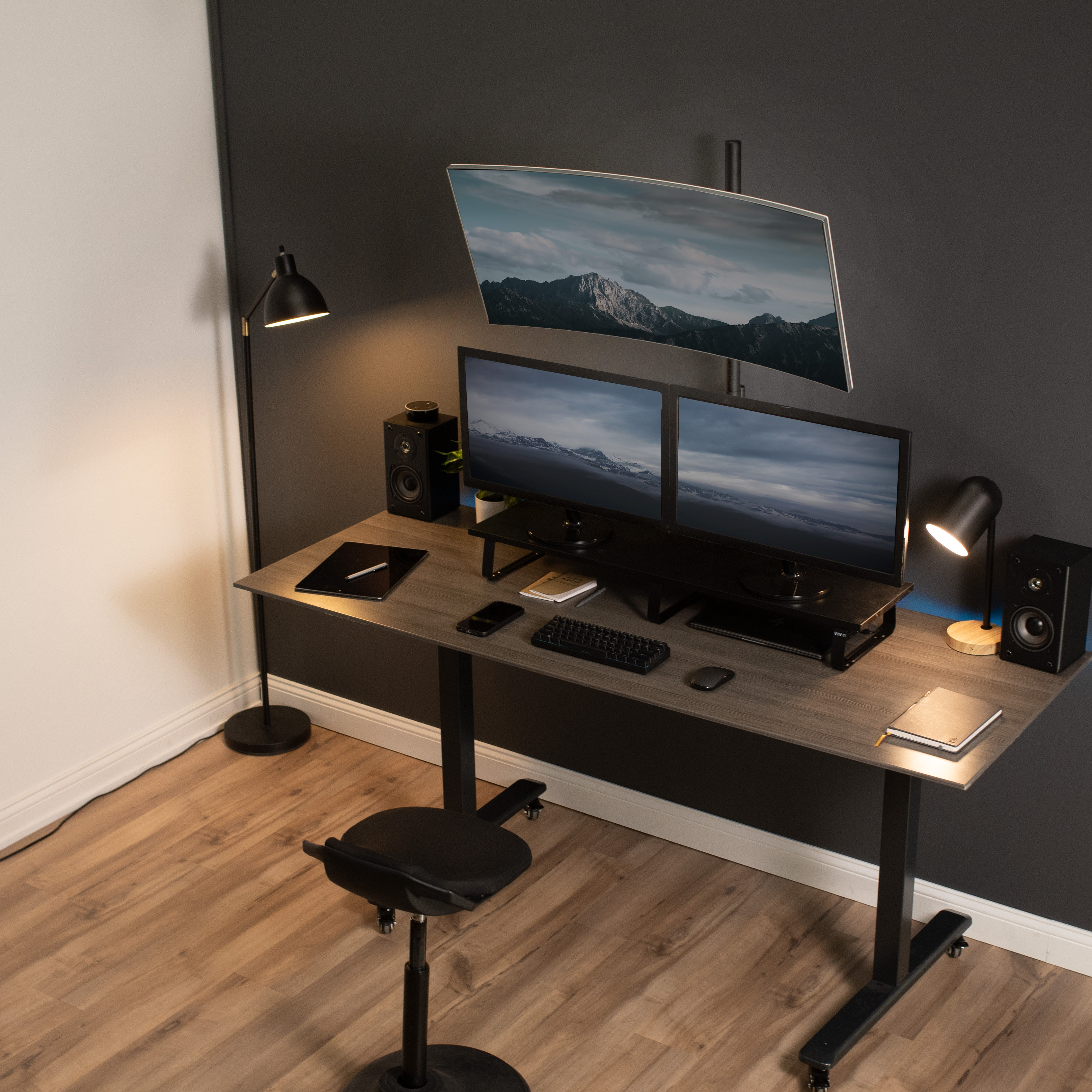 Dual Monitor Extra Tall Desk Stand – VIVO - desk solutions, screen  mounting, and more