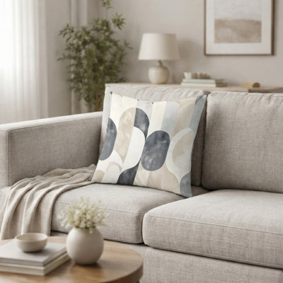 Coussin géométrique à motif géométrique neutre