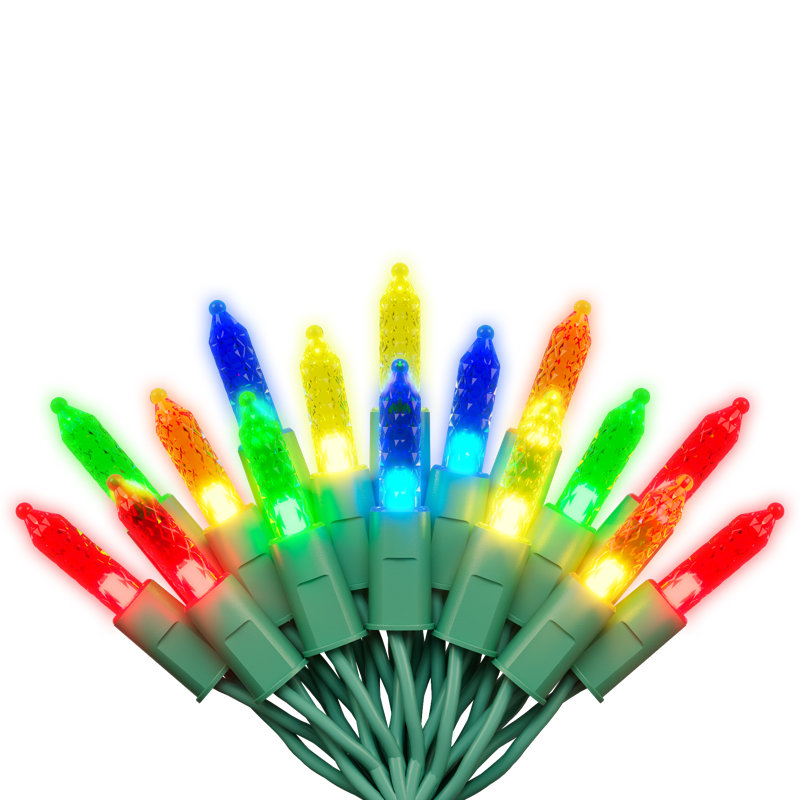 23.3FT-70 Lights Multicolor Twinkle Faceted M5 LED String Lights Commercial Grade Waterproof for Holiday Decoration, Christmas Decors