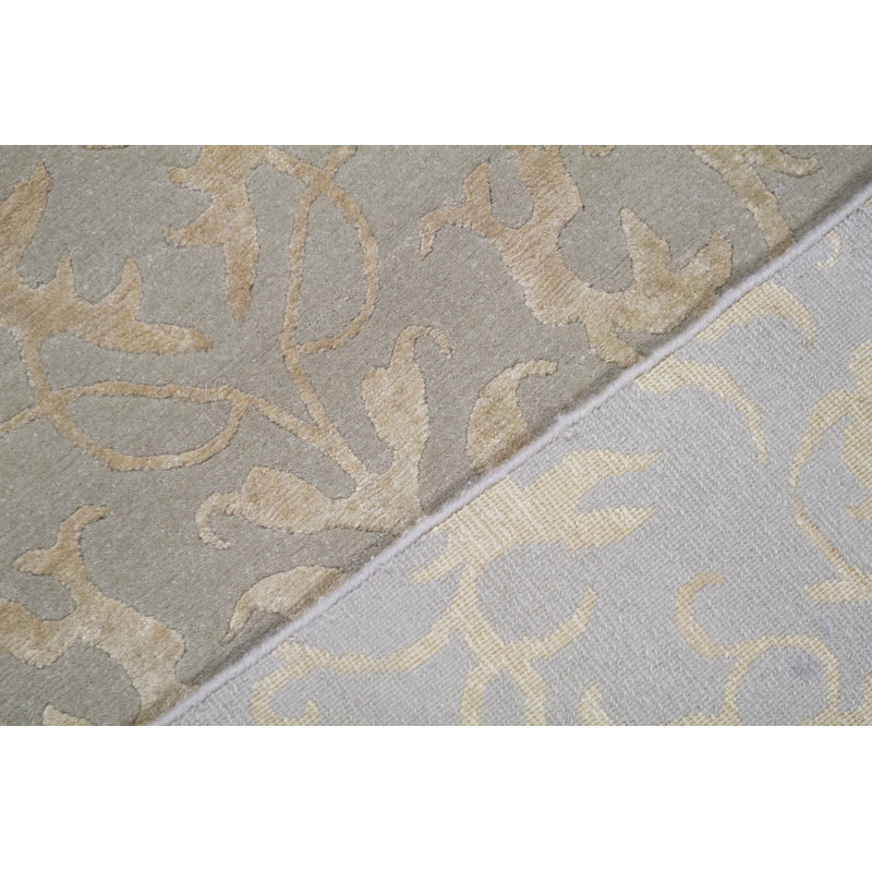 Tapis gris de haute qualité noué à la main