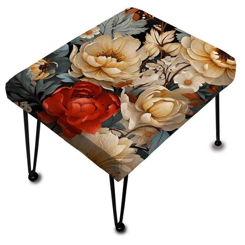 Delicate Flower Symphony I - Repose-pieds rectangulaire floral