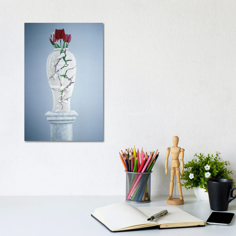 Cracked Urn by Lincoln Seligman - Wrapped Canvas Print, 20.32 cm H x 30.48 cm W