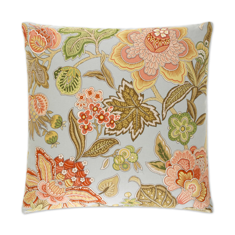 Augustus Square Pillow Cover & Insert, Red Floral, 22"H x 22"W