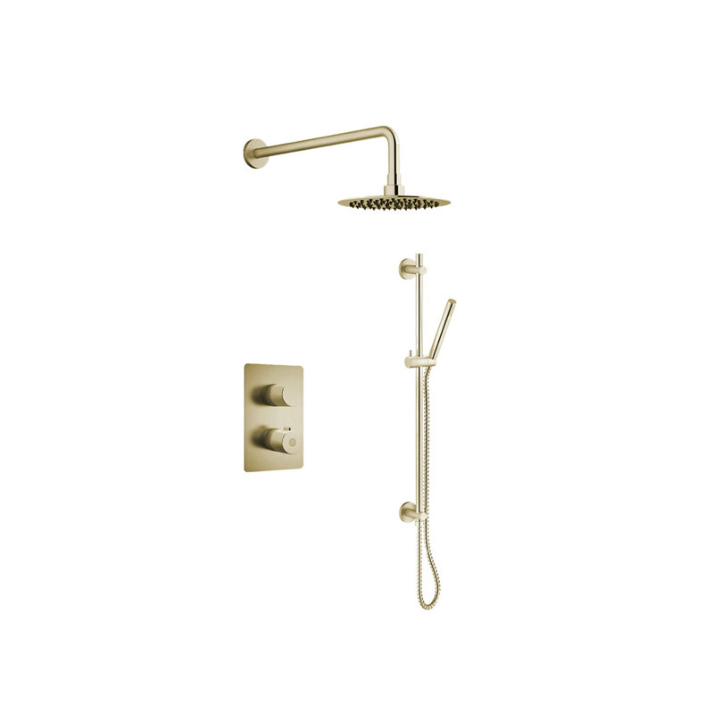 Système de douche complet thermostatique Vanika avec valve brute Vanika, Or
