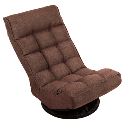 Isabelle & Max Adjustable Reclining Ergonomic Swiveling Floor Game Chair in Brown