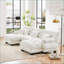 Canapé modulaire surdimensionné en U avec 2 repose-pieds pour salon | Ivoire | Chenille-927884041