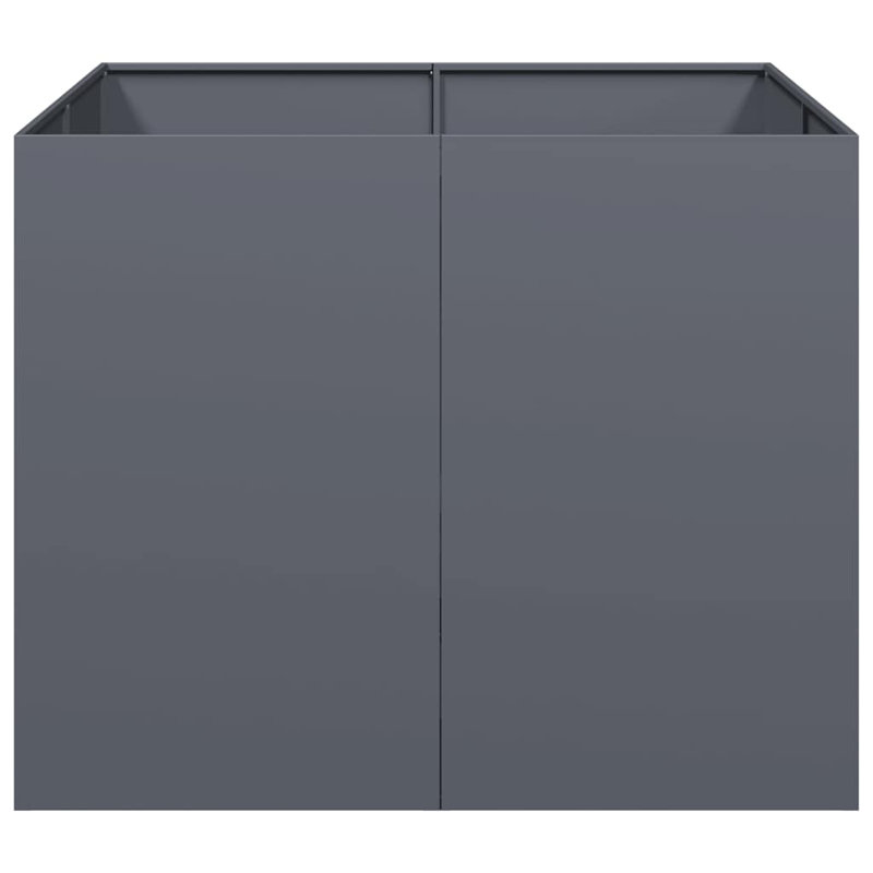 Planter 100X100Cm Steel, Anthracite, 80cm H x 100cm W x 100cm D