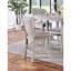 Ensemble de table de salle à manger à hauteur de comptoir 5 pièces, table carrée avec tablettes, coussins, style moderne, gris rustique