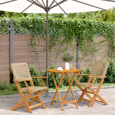 Blaklie 2 - Person Solid Wood Patio Dining Set Round Table