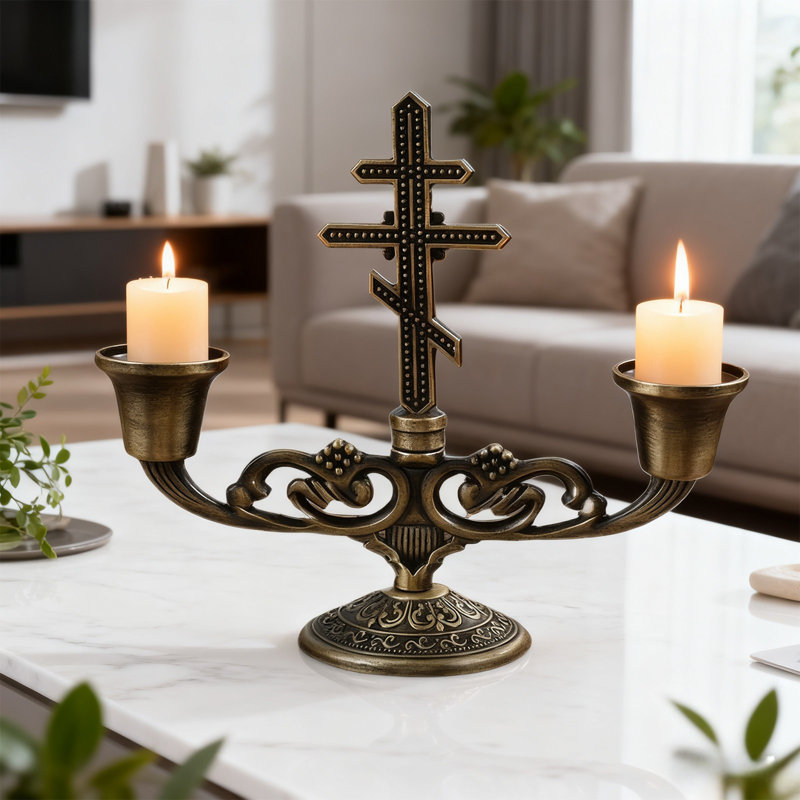 Petit chandelier rétro à deux têtes Retros