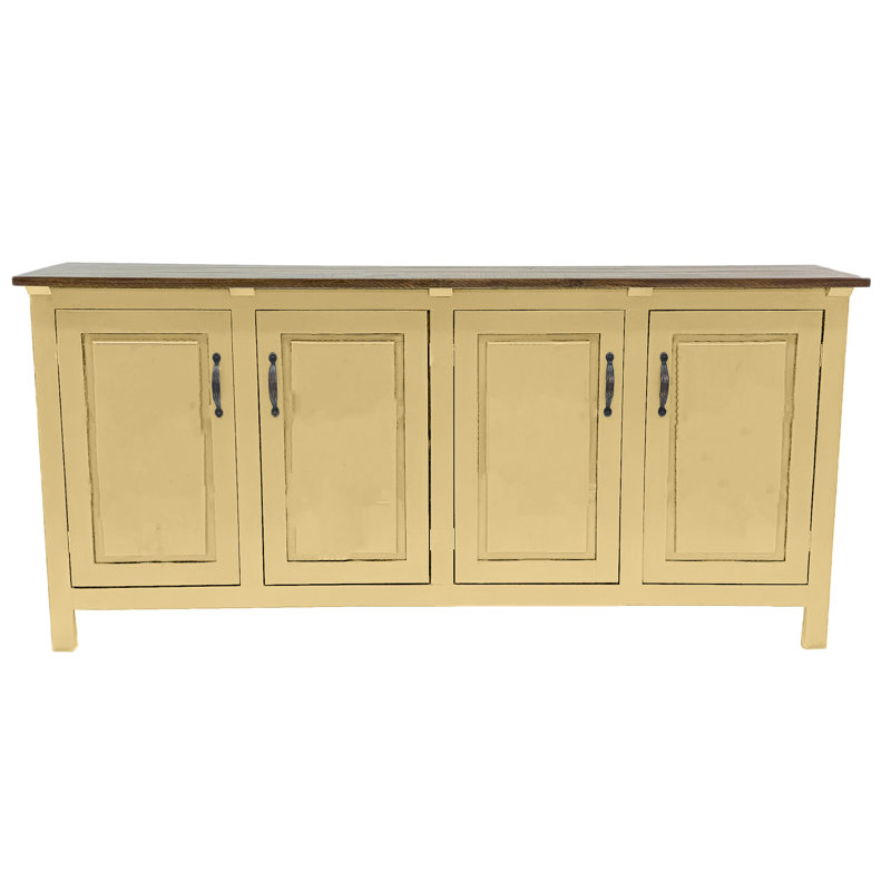 Modern Solid Wood Sideboard Buffet, Cupola Yellow, 35" H x 80" W x 18" D