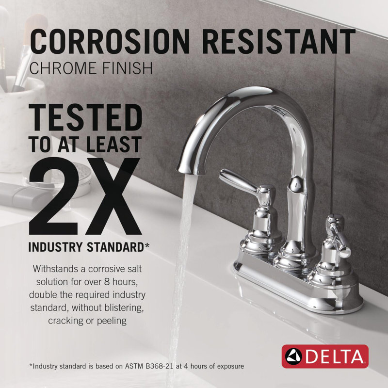 Two Handle Centerset Bathroom Faucet, Chrome
