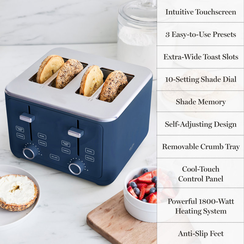 Martha Stewart 4 Slice Classic Toaster, Linen, Indigo