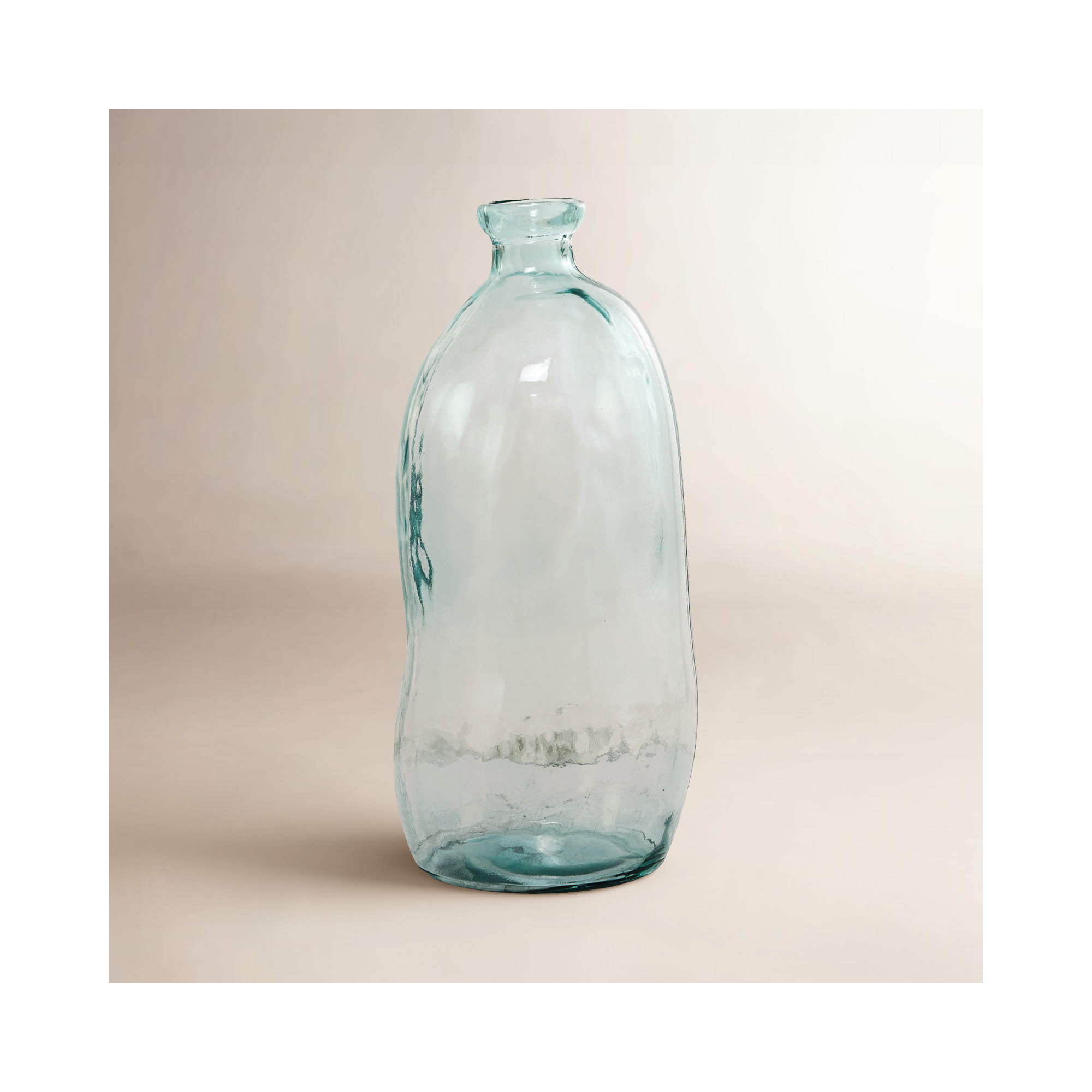 Dorival Recycled Glass Spanish Bottle Decorative Vase, 28.80" H x 13.05" W x 13.30" D, Blue