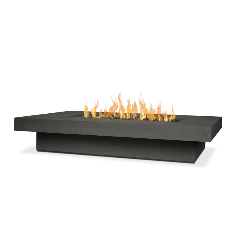 Geneva Concrete Propane Fire Pit Table, Carbon
