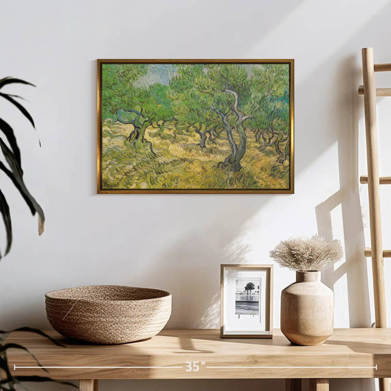 Olive Grove, 19 po x 13 po, Cadre flottant doré