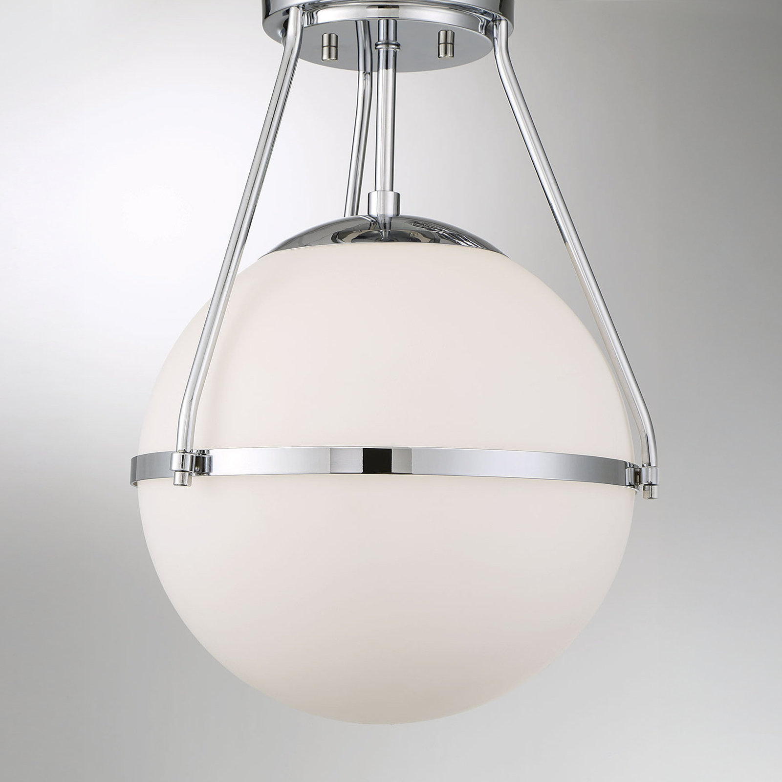Amirah Single Light Semi Flush Mount, Chrome