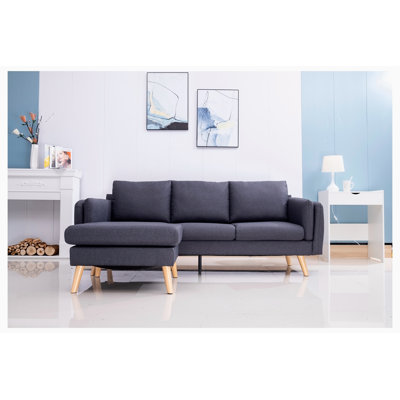 Jacorie 84.65'' Square Arm Sofa Comfy Couch With Chaise Living Room Couch