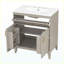Meuble-lavabo 30 po en bois massif beige avec rangement en céramique-133235841