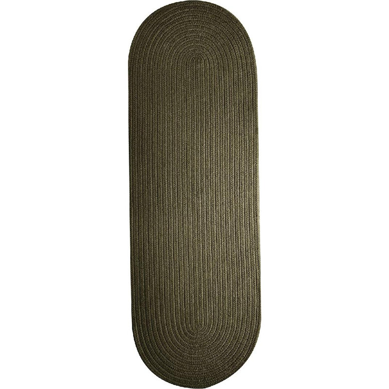 Tapis ovale tressé à la main de couleur unie 2 pi x 6 pi Aristeidis