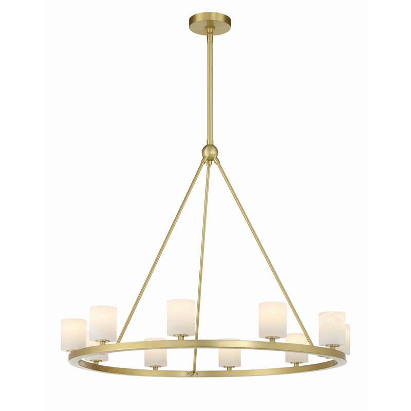 Rashana 10 - Light Steel Dimmable Wagon Wheel Chandelier