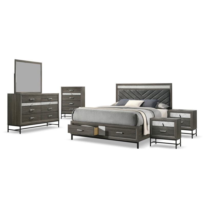 Ensemble de chambre à coucher 6 pièces Belper, Grand