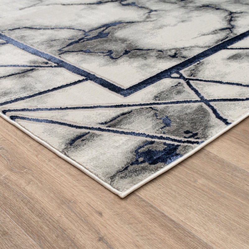 Tapis noir / gris / ivoire / beige Monaco Series, Rectangle 5 pi 3 po x 7 pi 3 po