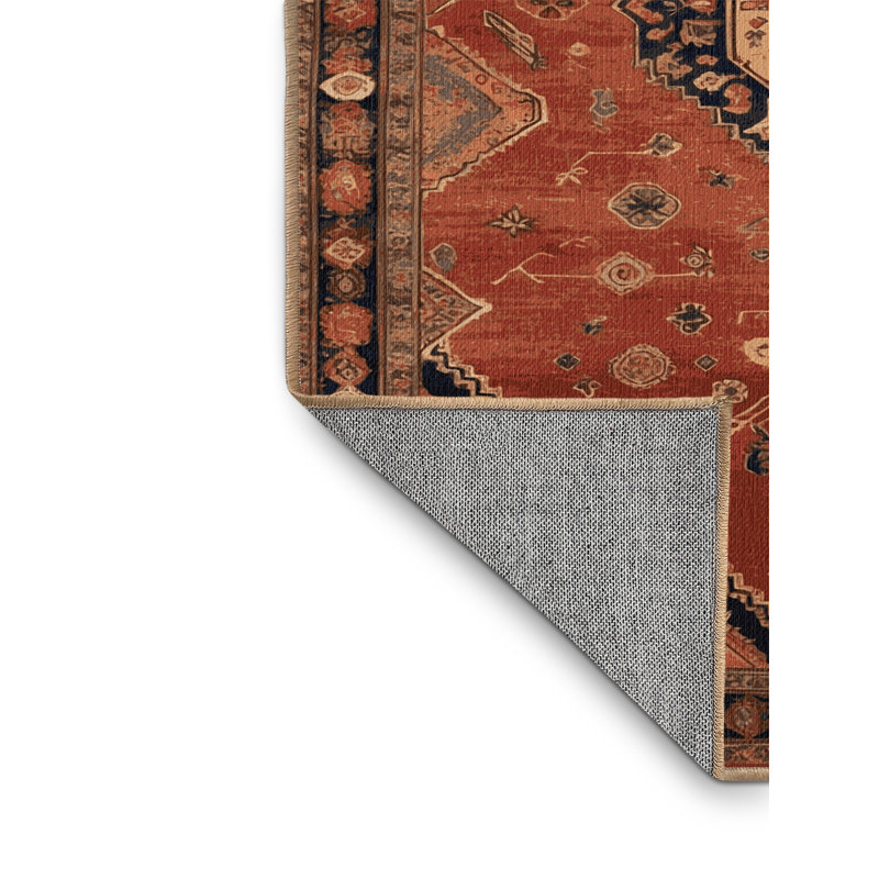 Tapis brun lavable à la machine, Carré 7 pi