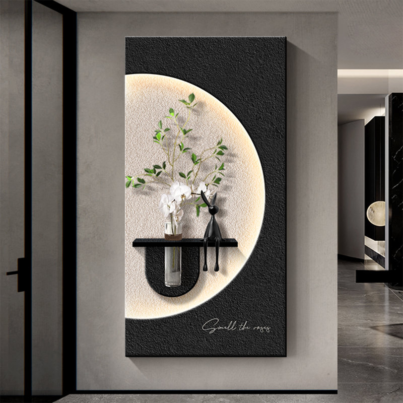 Black + White Rectangle Sandstone Wall art, 31.5" H x 15.75" W