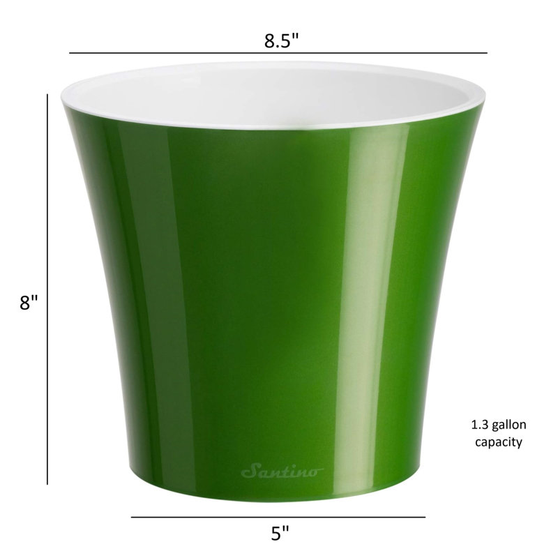 Nupur Pot Planter, 8" H x 8.5" W x 8.5" D, Green/White