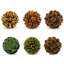 Boules topiaires conservées à la main, remplissage de bol botanique décoratif en brun et vert, ensemble de 6