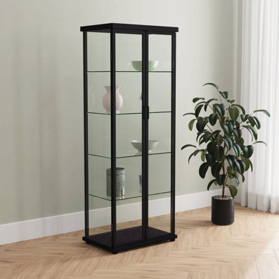 Vitrine noire à 4 tablettes