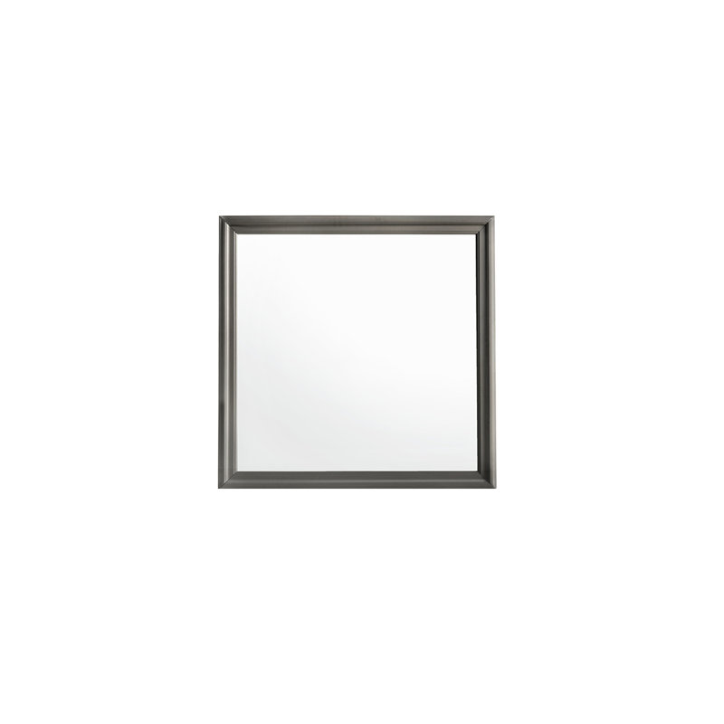 Miroir plat en bois Mylhana, Gris