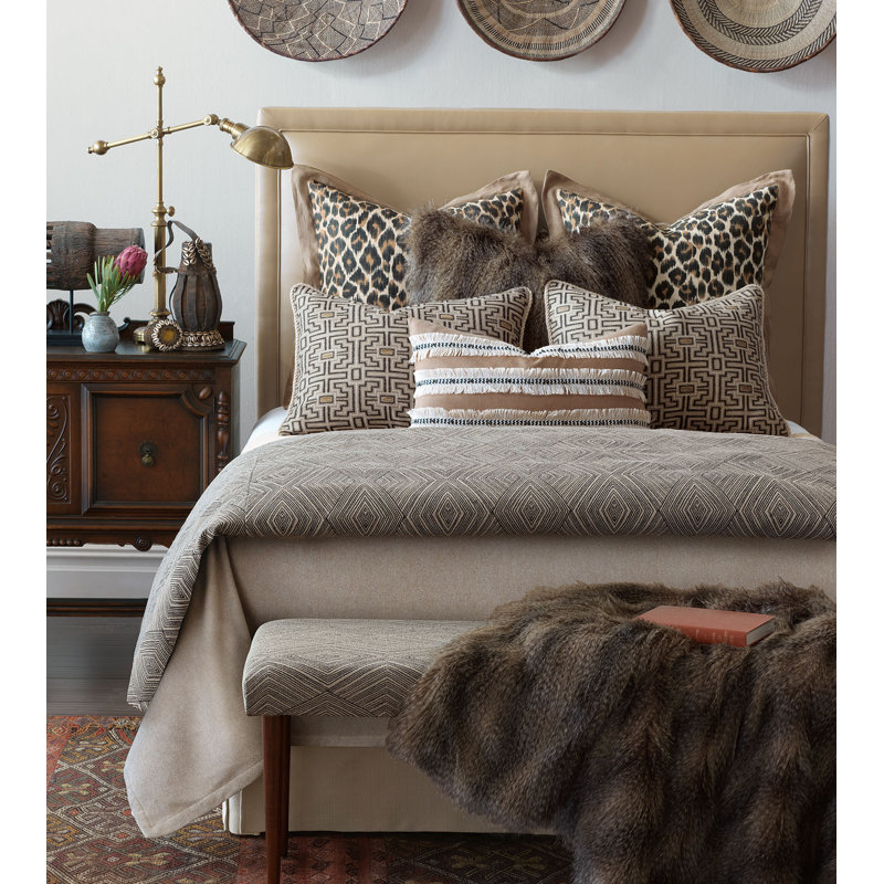 Naya Beige Cotton Blend Eclectic Duvet Cover Set, Full Duvet Cover + 6 Additional Pieces