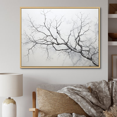Grey Minimalism Tree Birch III - Tree Birch Canvas Print