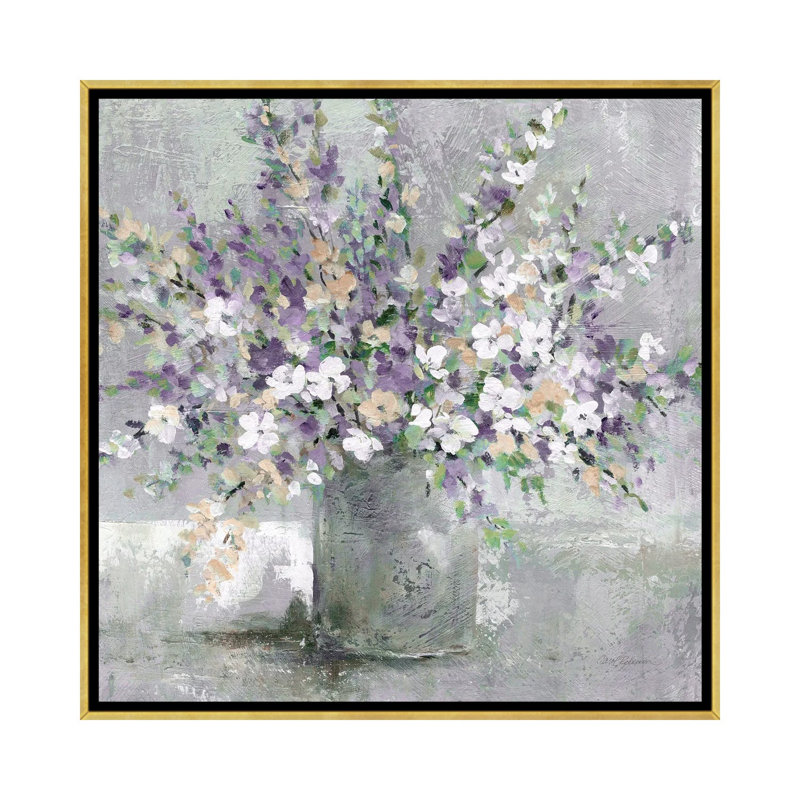 «Farmhouse Lavender», reproduction d'art sur papier encadrée sur papier par Carol Robinson, H 12 po x l 12 po x P 1 po