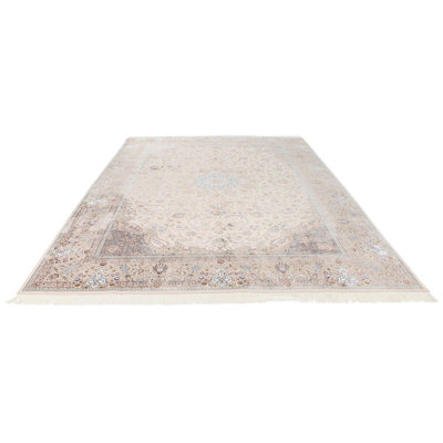 8x12 Brown and Beige Turkish Silk Rug