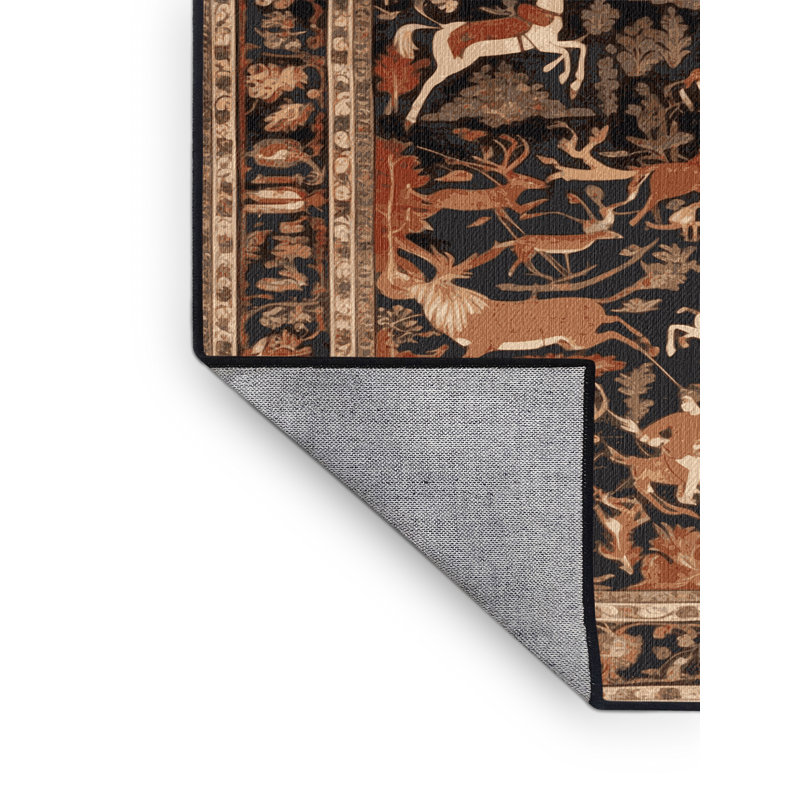 Tapis brun lavable à la machine, Carré 8 pi