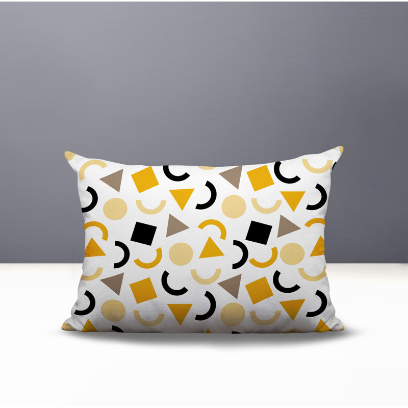 Coussin lombaire réversible intérieur / extérieur Fazzal, Rectangle H 14 po x l 20 po, Jaune
