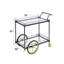 Chariot de service en verre transparent et noir / doré Cyrus