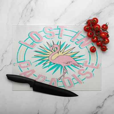 Lost In Paradise Glass Chopping Board
