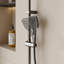 Système de douche gris bronze industriel avec affichage de contrôle numérique