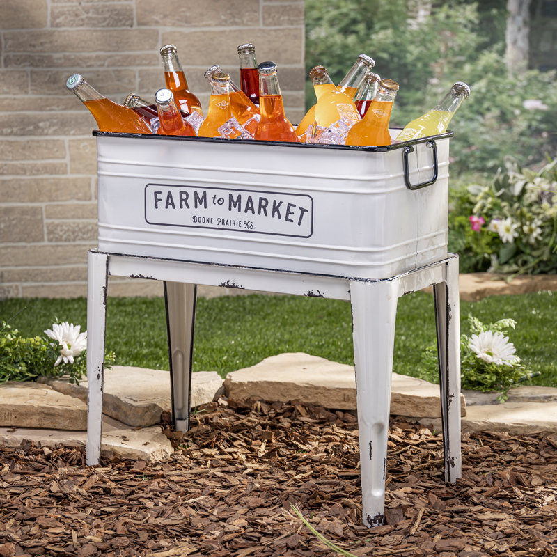 22,8 po Pot de fleurs antique en métal blanc Farmhouse