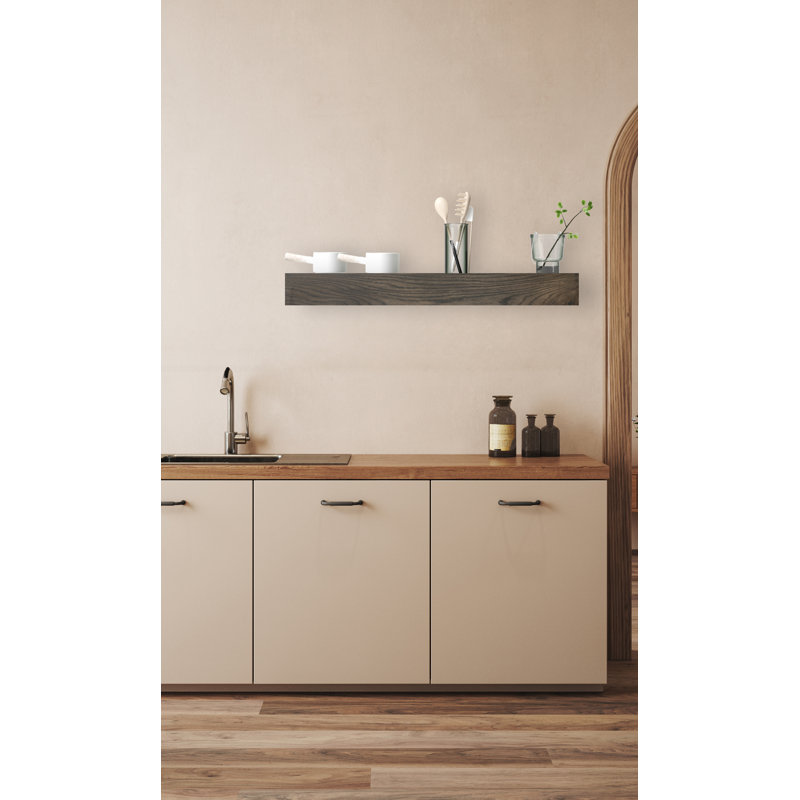 Tablette décorative Burdgick, Gris carbone, H 5 po x l 33 po x P 6 po