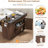 Walnut Kitchen Cart With Tilt-Out Trash Can Storage, Drop Leaf, Adjustable Shelves, Spice Rack, Towel Rack Island Cabinet 9 Capacity --1767976560
