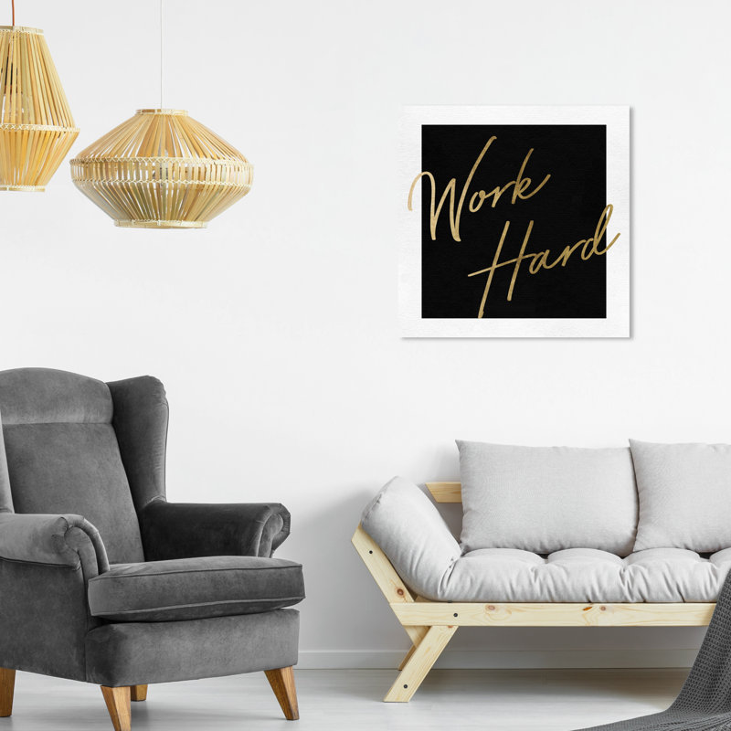 " Work Hard Gold ", 20'' H x 20'' W, Wrapped Canvas