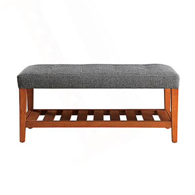 Upholstered Bench With Open Storage, Mudroom Bench