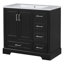 Meuble-lavabo traditionnel de 36 pouces avec lavabo en résine, deux portes et quatre tiroirs pour un rangement organisé-116332707
